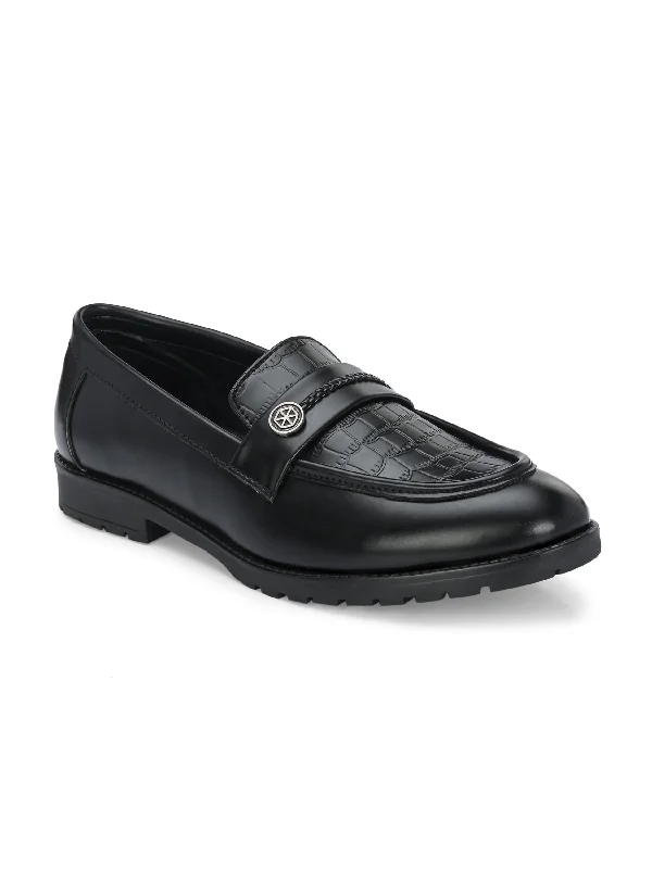 CARLO ROMANO BY WASAN BLACK COLOUR VEGAN LEATHER MOCCASIN FOR MEN