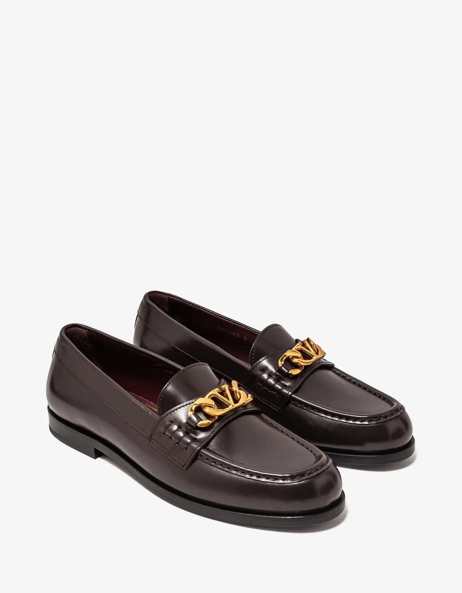 Valentino Garavani Brown VLogo Chain Loafers