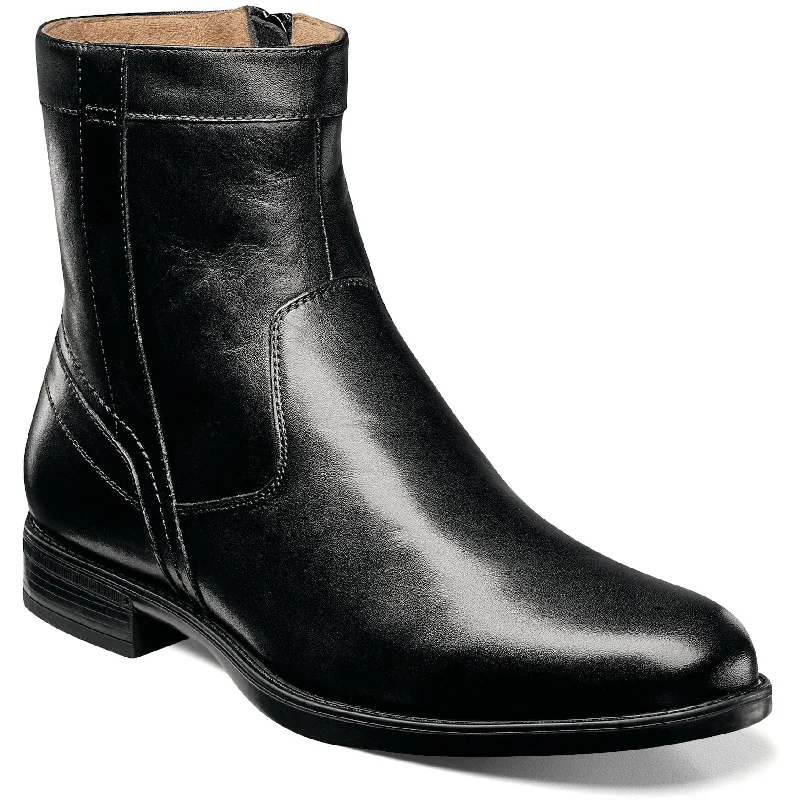 FLORSHEIM MIDTOWN PLAIN TOE ZIPPER BOOT MEDIUM AND WIDE