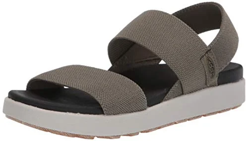 KEEN Elle Rückengurt-Damen Sandale, Dusty Oliv/Weiß, 40.5 EU