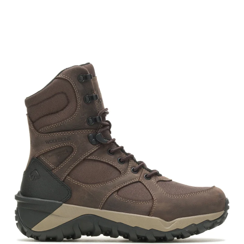 Wolverine Hunt Master Waterproof Insulated 8" Mens Brown Wide Work Boots