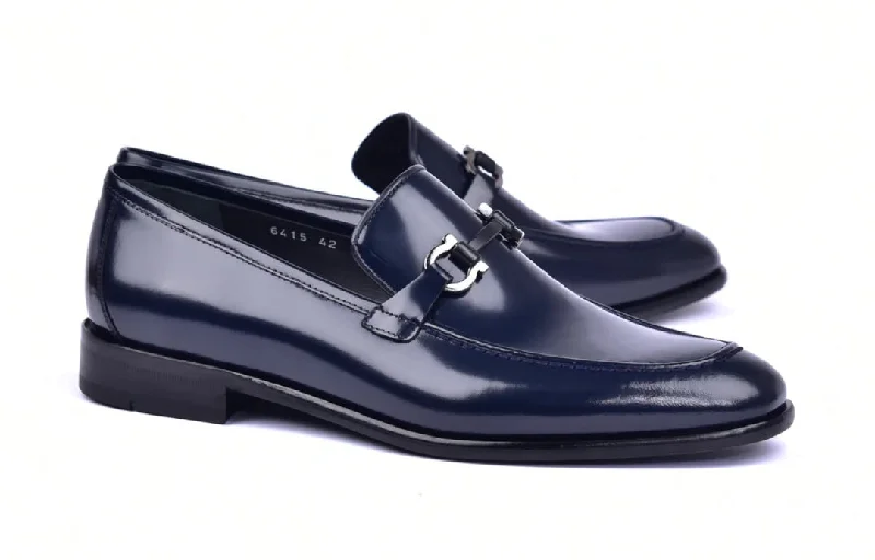 Corrente 6415 Calfskin slip-on Loafer  - Navy