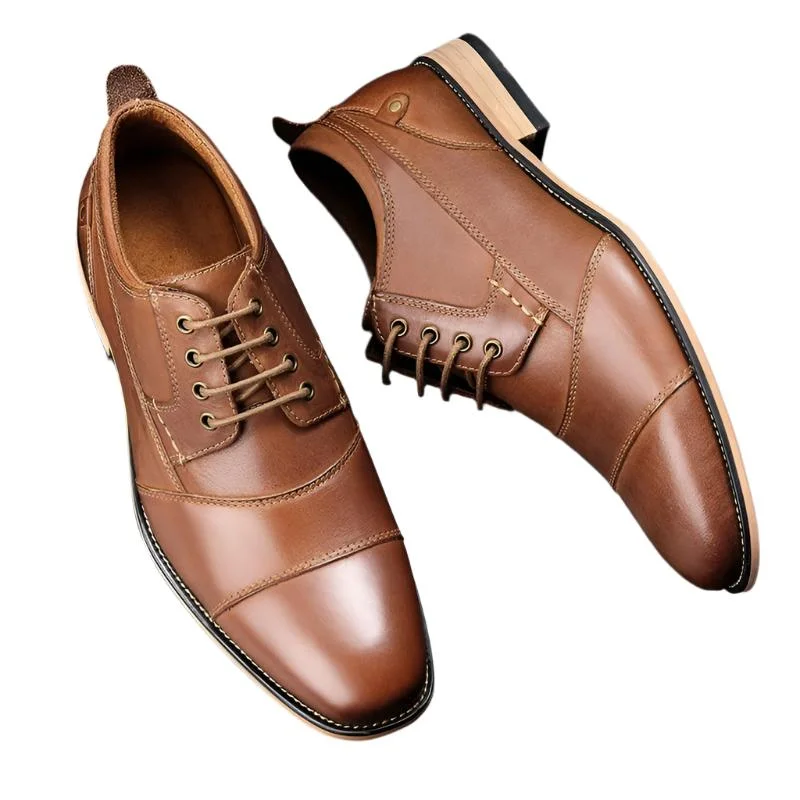 the Albrese -  Men's  Captoe Leather Dress Shoes