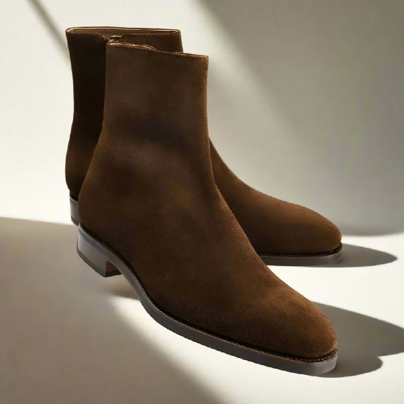 Kingston Brown Suede Zip Boot