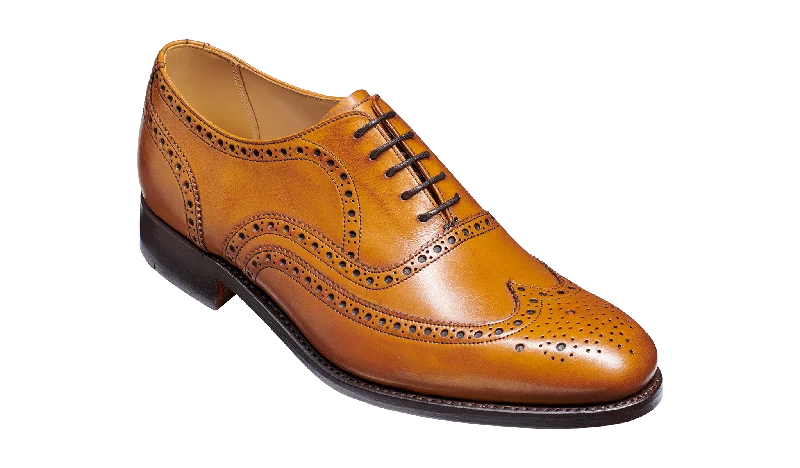 Barker Malton Full Wing Brogue Shoe - Cedar Calf