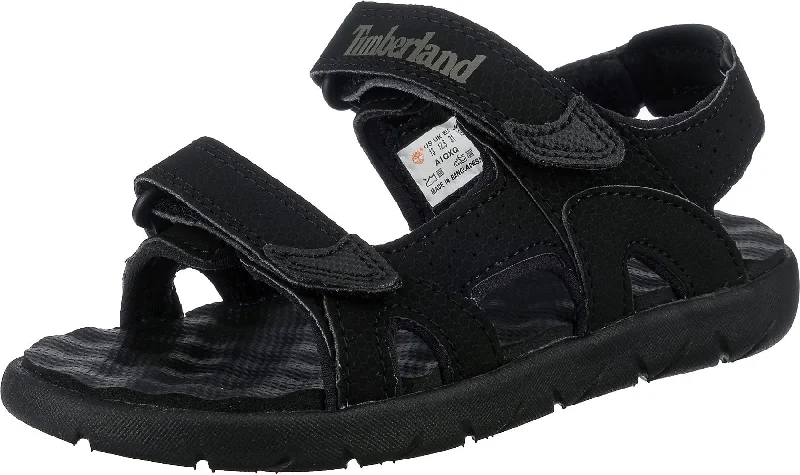 Timberland Unisex-Kinder Perkins Row-2-Strap Sandalen, Schwarz (Black Xv0), 26 EU