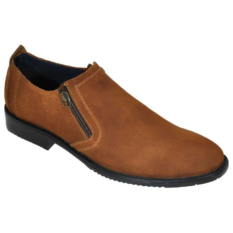 Plain Toe Stylish Leather Slip-On Shoes for Evening Style