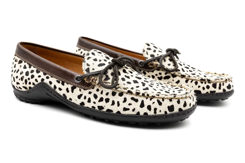 Bill "Hair On" Leather Bow Tie Loafers - Cheetah