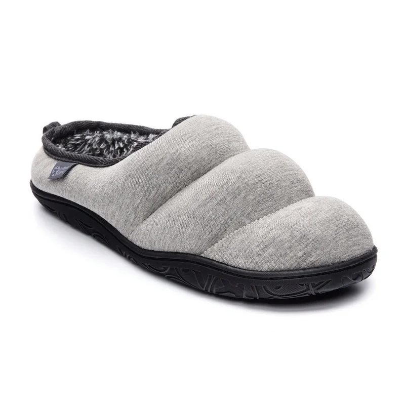 Matt - Jersey Puffa Mule Slipper - Grey Marl