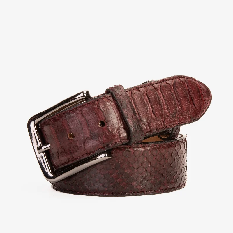 The Boss Burgundy python Sneak  Leather Leather Belt