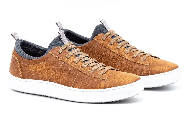 Cameron Pebble Grain Sneakers - Old Saddle