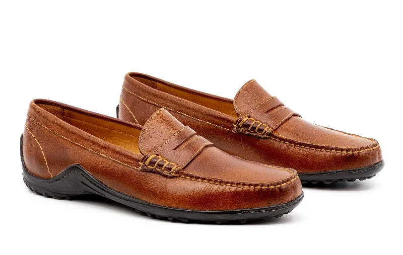 Bill Water Buffalo Penny Loafers - Burnt Cedar