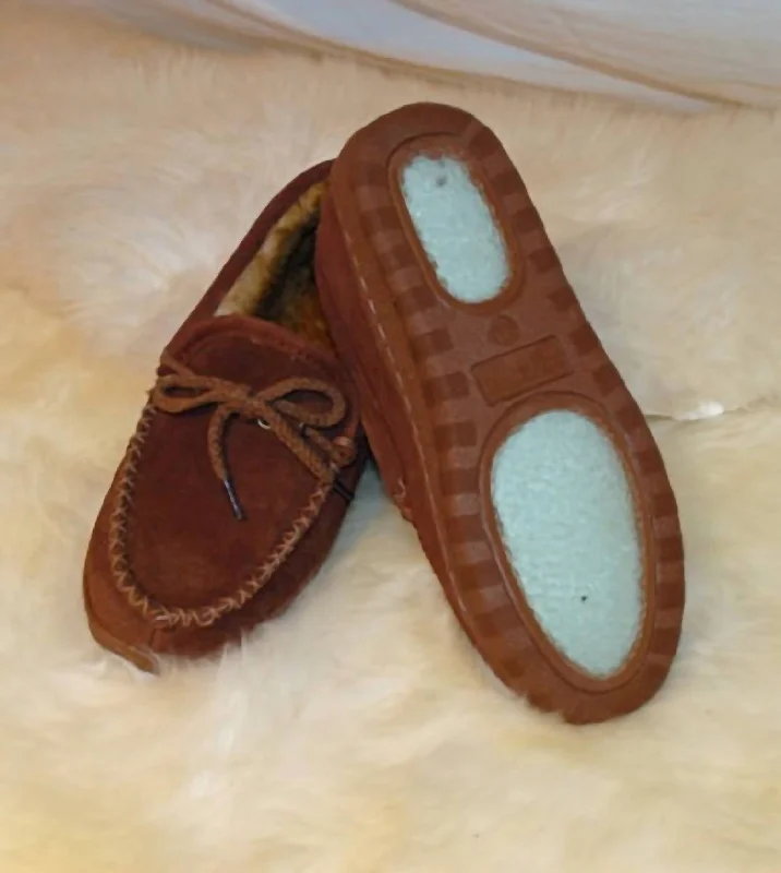 Men's Raindance Naked Sheepskin Mocassin In Chestnut