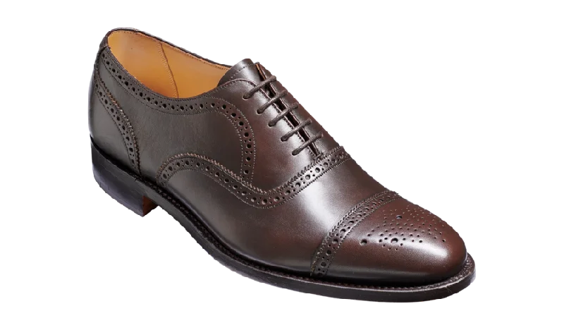 Barker Mirfield Oxford Semi Brogue Shoe - Expresso Calf