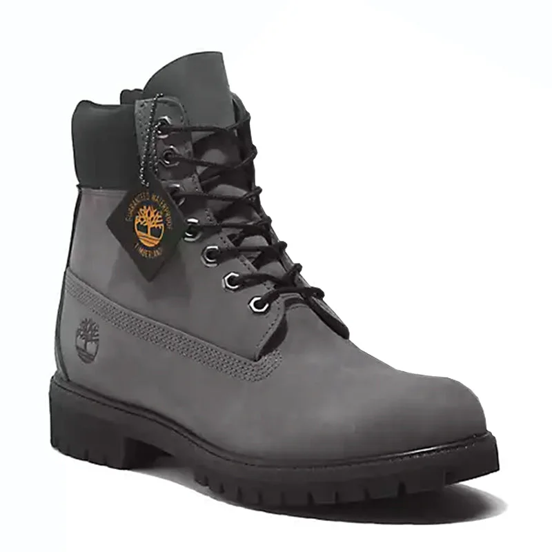 Men's 6" Premium Waterproof Medium Grey Nubuck