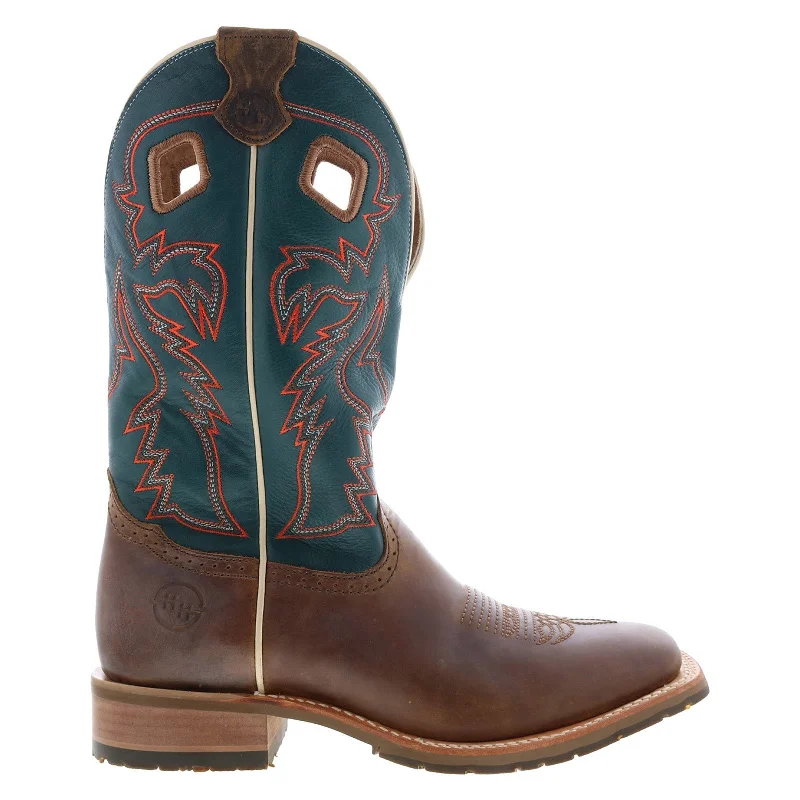 Double H Elliot Wide Square Toe Roper 12" Mens Brown Cowboy Western Boots