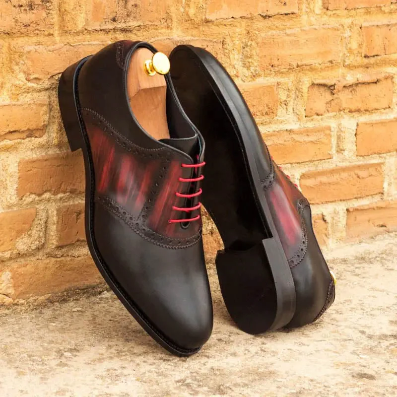 Liam Red & Black Patina Goodyear Welted Oxford