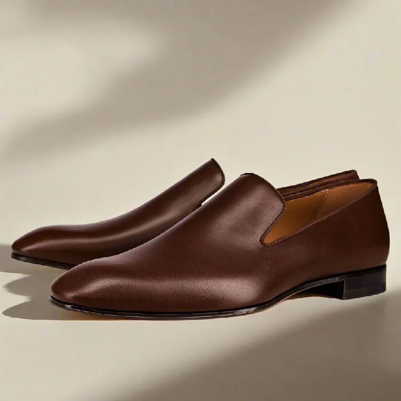 Matthews Chocolate Brown Leather Slip-on