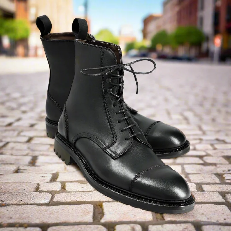 Ryder Black Toecap Military Boot