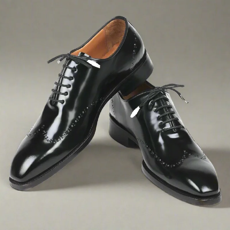 Asher Black Calf Leather Wholecut Oxford