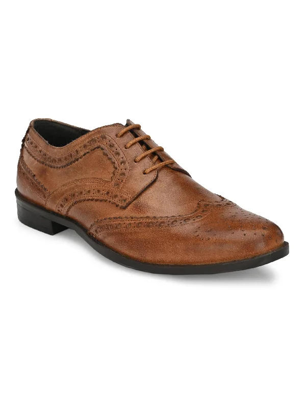 Men's Burnish Leather Lace up Formal Brogue Shoe