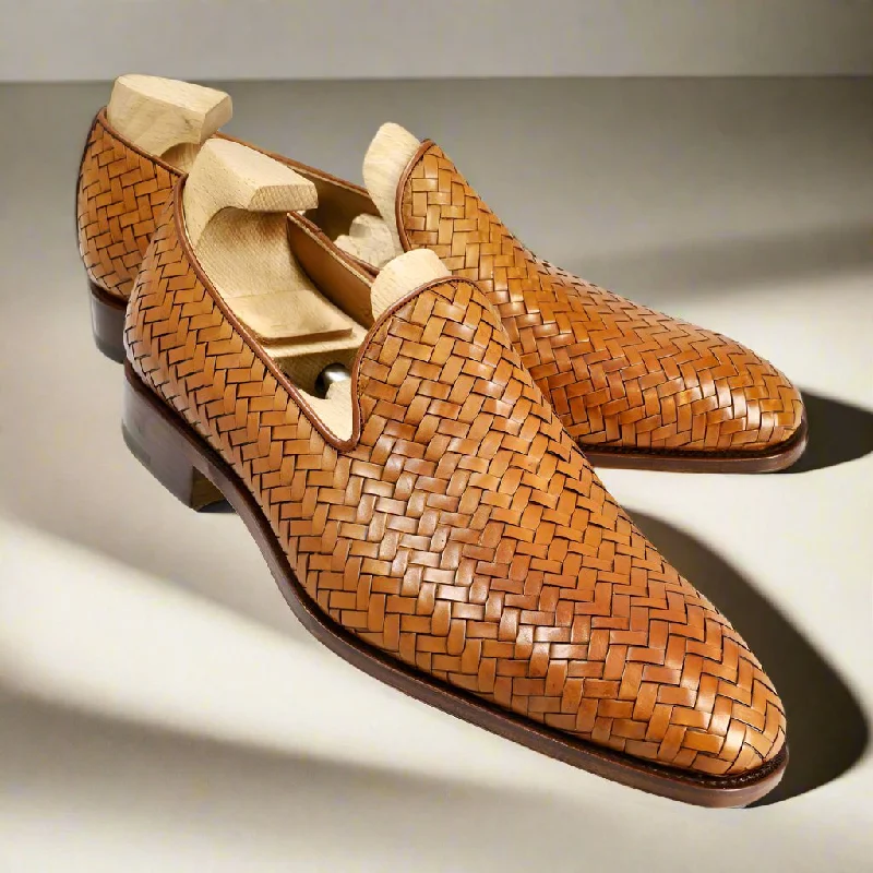 Aaron Tan Braided Slip-on Loafer