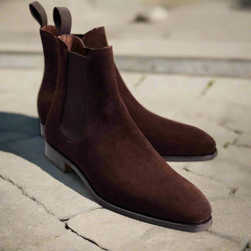 Alan Dark Brown Suede Chelsea Boot