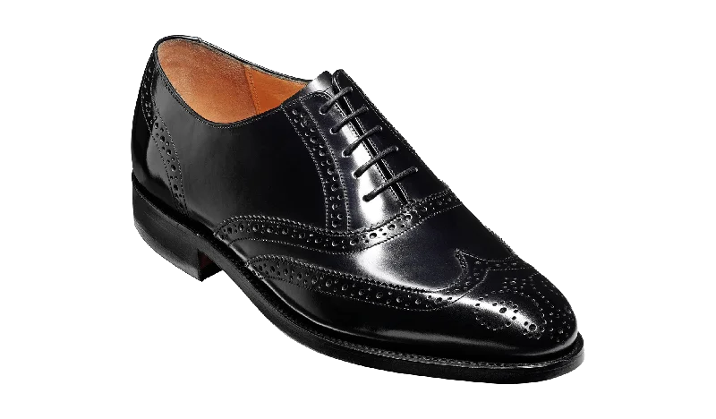 Barker Albert Full Brogue Shoe - Hi Shine Black