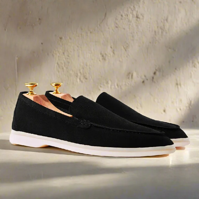 Cyrus Summer Black Suede Loafer