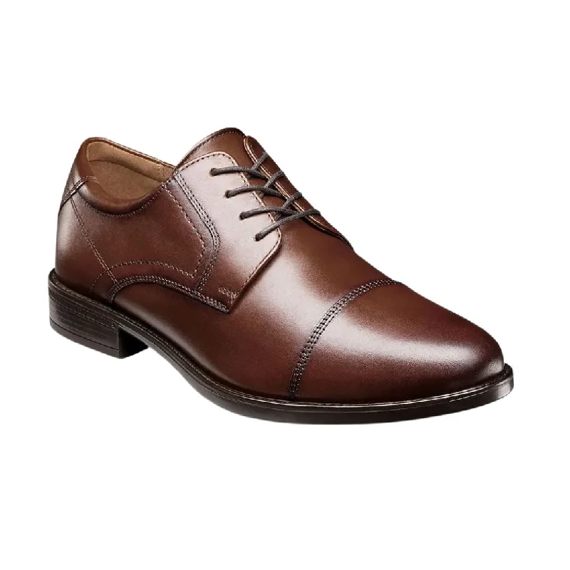 FLORSHEIM MIDTOWN CAP TOE OXFORD COGNAC MEDIUM AND WIDE