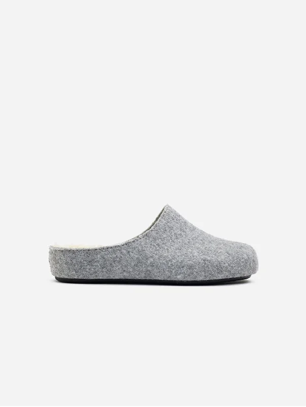 Date Men's Vegan Mule Slippers | Light Grey