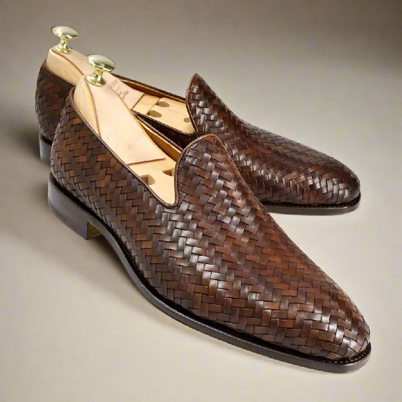 Aaron Brown Patina Braided Slip-on Loafer