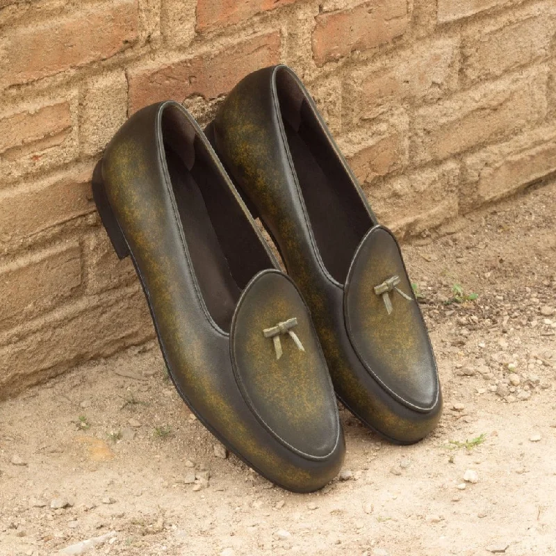 Damon Patina Olive Green Loafer