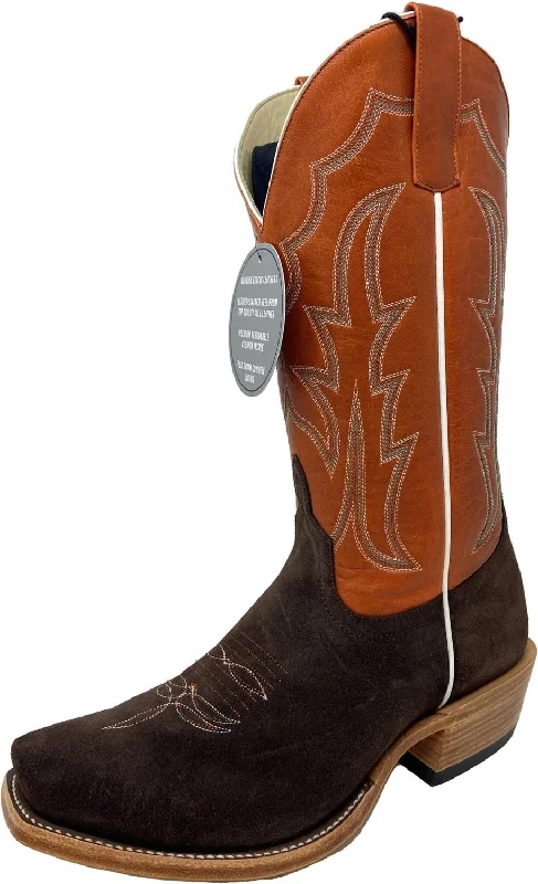 Horse Power by Anderson Bean Mens Tangerine Leather Top Hand Cowboy Boots